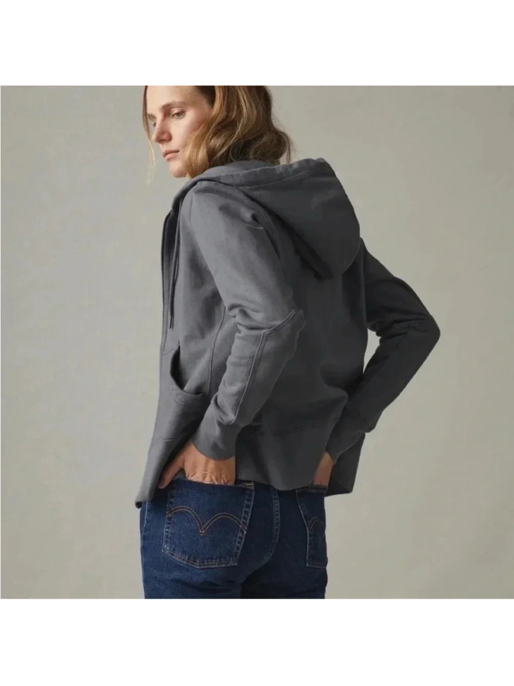 American Giant Women's Classic Full Zip Hoodie Grey Size Small — image 2 of 7
